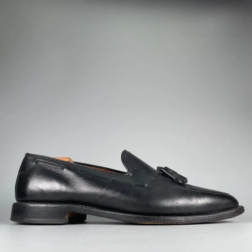 Allen Edmonds Grayson Mens 10.5 D Black Leather Slip On Tassel Loafer Dress Shoe